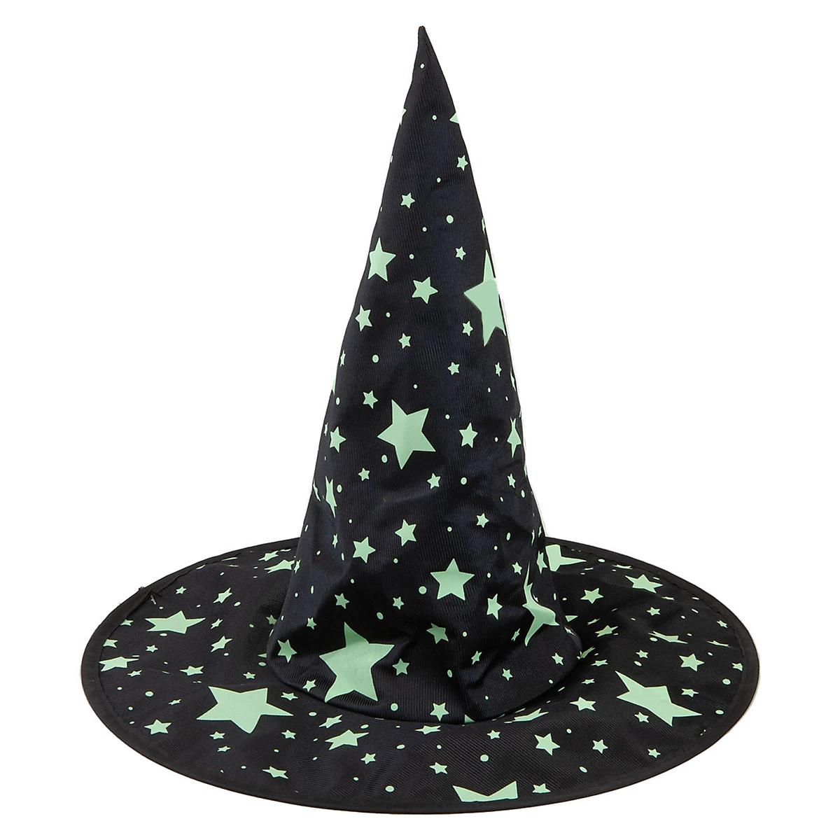 Halloween Witch Hat Green Hallows Party, Trick or Treat Black, Halloween Costume, Spooky Season Gift, Accessories for Porch Yard Indoor Outdoor Decor
