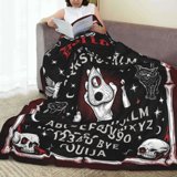 Ouija Board Goth Throw Blanket Halloween Blanket, Witch Spooky Flannel Throw Blanket