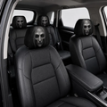 Creepy Horror Car Headrest Cover (1pc), Scary Ghost Face Auto Decor, Gothic Halloween Car Accessories