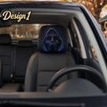 Nightmare Car Headrest Cover (1pc), Cosmic Reaper, Glitch Skull, Long Hair Ghost, Dark Paranormal Halloween Auto Decor