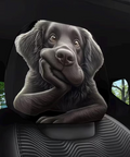 Funny Animal Car Headrest Cover (1pc) – Dog Cat Smiley Face Seat Protectors