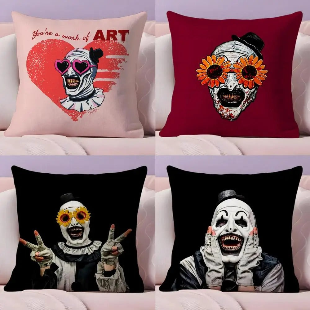 Horror Movie Plush Pillow Cover, Double-Sided Printed Throw Cushion Case, Soft Short Plush Winter Home Decor, Machine Washable Pillowcase