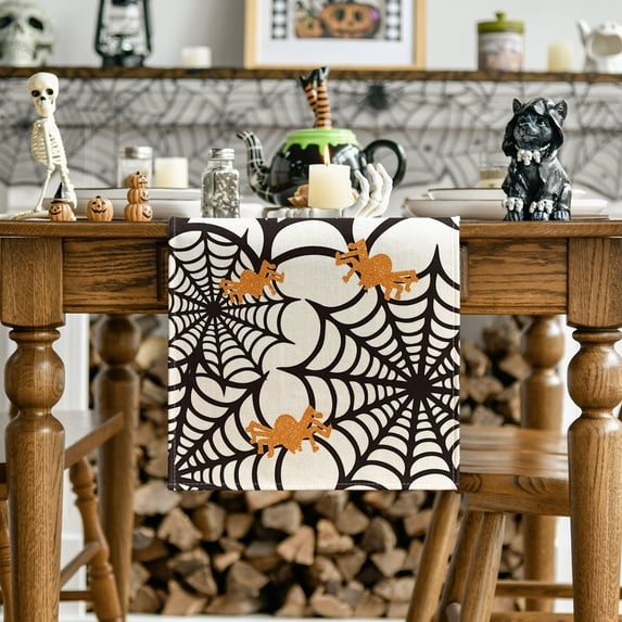 Spider Web Halloween Table Runner