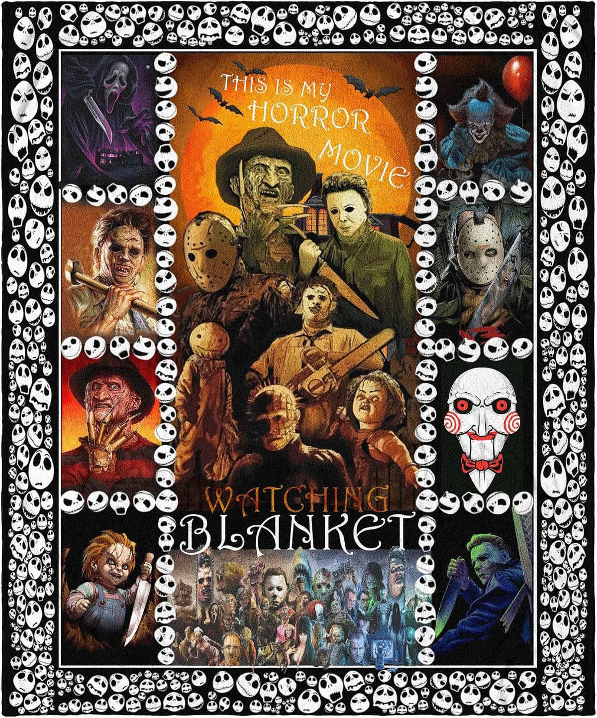 Horror Movie Blanket Cozy Halloween Decor Gift, Egypt Ubuy