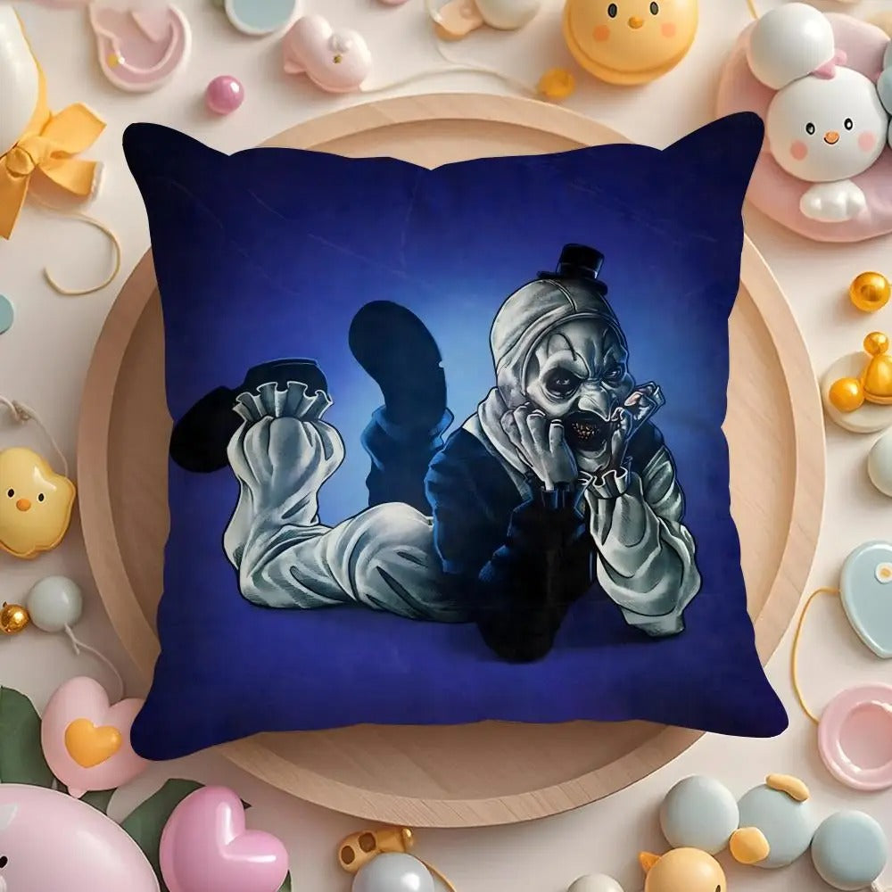 Horror Movie Plush Pillow Cover, Double-Sided Printed Throw Cushion Case, Soft Short Plush Winter Home Decor, Machine Washable Pillowcase