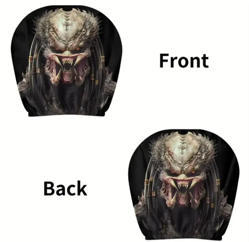 Grim Reaper Skull Car Headrest Cover, Red Eyes Horror Auto Seat Decor (1pc), Gothic Halloween Car Interior Accessory, Headrest Protector