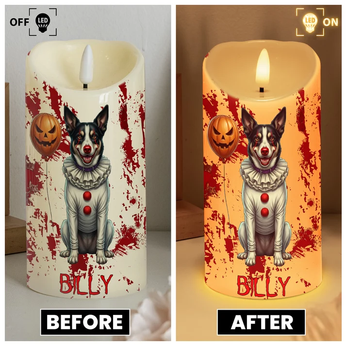 🐶🕯️ Custom Dog Name Pet Memorial Personalized LED Candle ❤️🐾