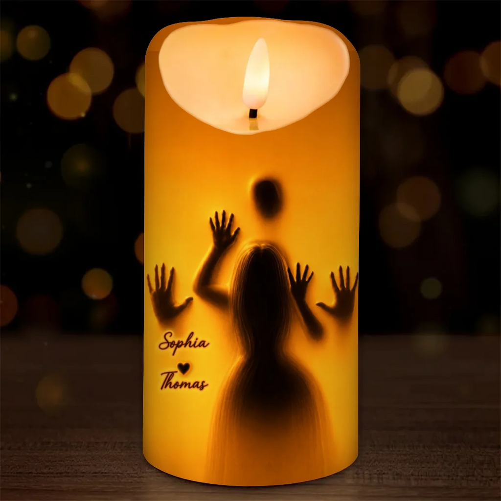 💕🔥 Can’t Keep My Hands Off You Naughty Couple Silhouette LED Candle 🕯️💑