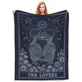 The Lovers Skeleton Blanket Gifts for Adults Women, Gothic Romantic Flannel Throw Blanket, Soft Comfy Lightweight Blanket for Room, Couch, Bed, Sofa, Halloween Goth Decor