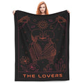 The Lovers Skeleton Blanket Gifts for Adults Women, Gothic Romantic Flannel Throw Blanket, Soft Comfy Lightweight Blanket for Room, Couch, Bed, Sofa, Halloween Goth Decor