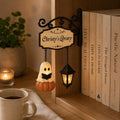 Personalized Reading Ghost Bookshelf Lamp, Halloween Book Nook Decor, Custom Library Light for Book Lovers