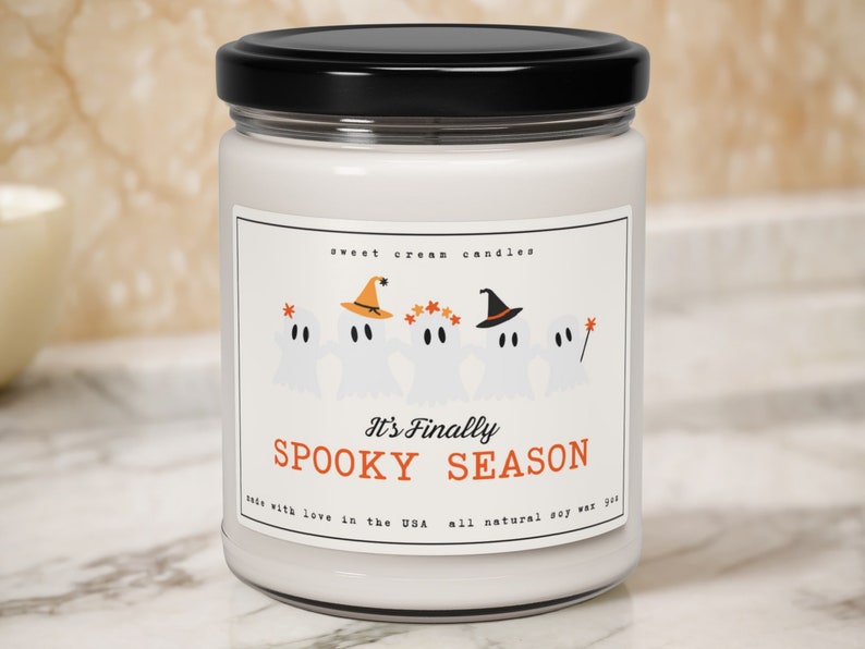 Ghost Halloween Soy Wax Candle, Spooky Season Scented Candle, Cute Ghost Fall Home Decor, Halloween Candle Gift, Cozy Autumn Decor