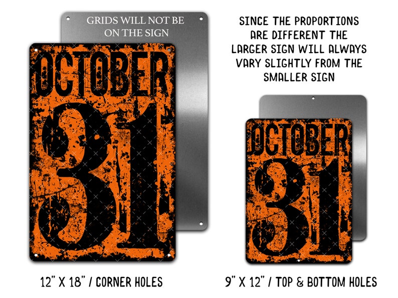 🎃 October 31 Halloween Metal Sign, Vintage Farmhouse Wall Decor, Distressed Rusted Halloween Door & Porch Sign