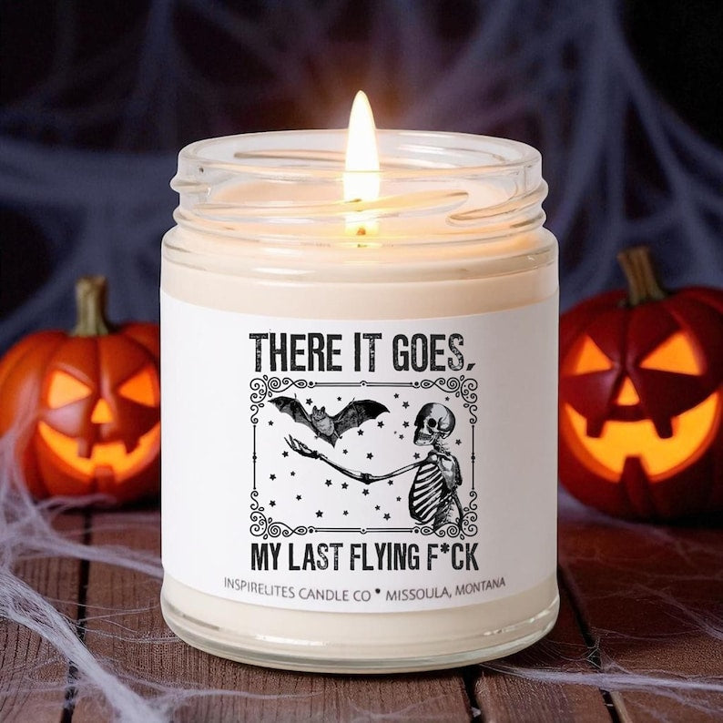 Funny Halloween Candle, My Last Flying F*ck Candle, Spooky Fall Scented Candle, Funny Halloween Decor, Sarcastic Gift for Her