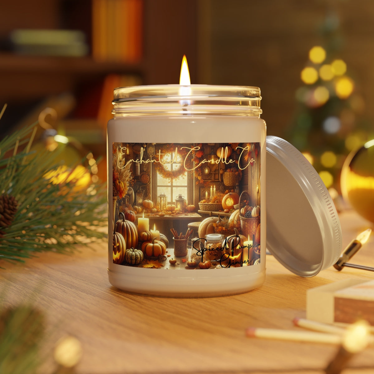 Spiced Pumpkin Ginger Soy Candle, Cozy Fall Scented Candle, Pumpkin Spice Autumn Home Decor, Warm Kitchen Candle, Halloween & Thanksgiving Gift