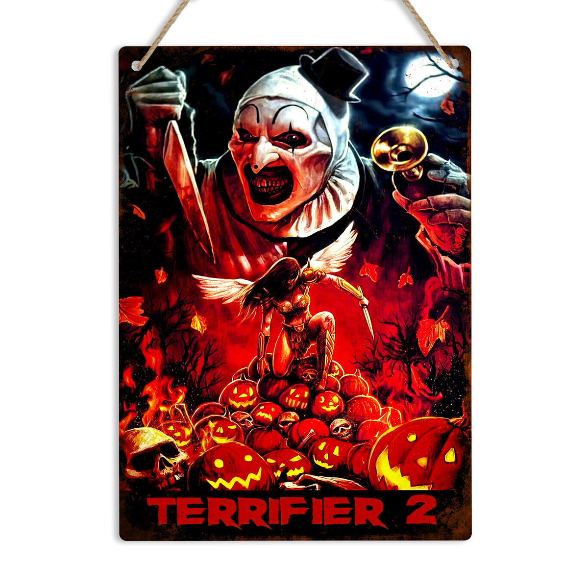 Horror Clown Metal Tin Sign, Creepy Movie Inspired Wall Art, Scary Halloween Metal Wall Plaque, Vintage Horror Room Decor, Spooky Gift