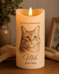 In Loving Memory Pet LED Candle, Custom Dog Cat Photo Memorial Light, Rainbow Bridge Remembrance Decor, Personalized Sympathy Keepsake, Pet Lover Gift
