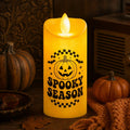Personalized Halloween LED Candle, Custom Flameless Candle Decor, Spooky Season Gift, Pumpkin Ghost Light, Safe Flickering LED Festival Lamp (Copy)