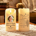 Personalized Memorial LED Candle with Photo, Custom Picture Remembrance Light, In Loving Memory Flameless Candle, Sympathy Gift for Mom Dad, Christmas Keepsake