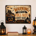 Personalized Halloween Metal Sign, Custom Trick or Treat Candy Bar Sign, Halloween Porch Wall Decor, Personalized Garden Yard Decoration, Spooky Halloween Gift