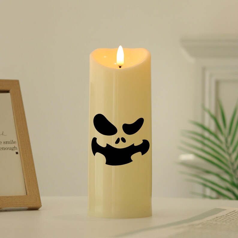 🎃👻 Halloween Spooky Face Jack-O'-Lantern LED Candle 🕯️🧡