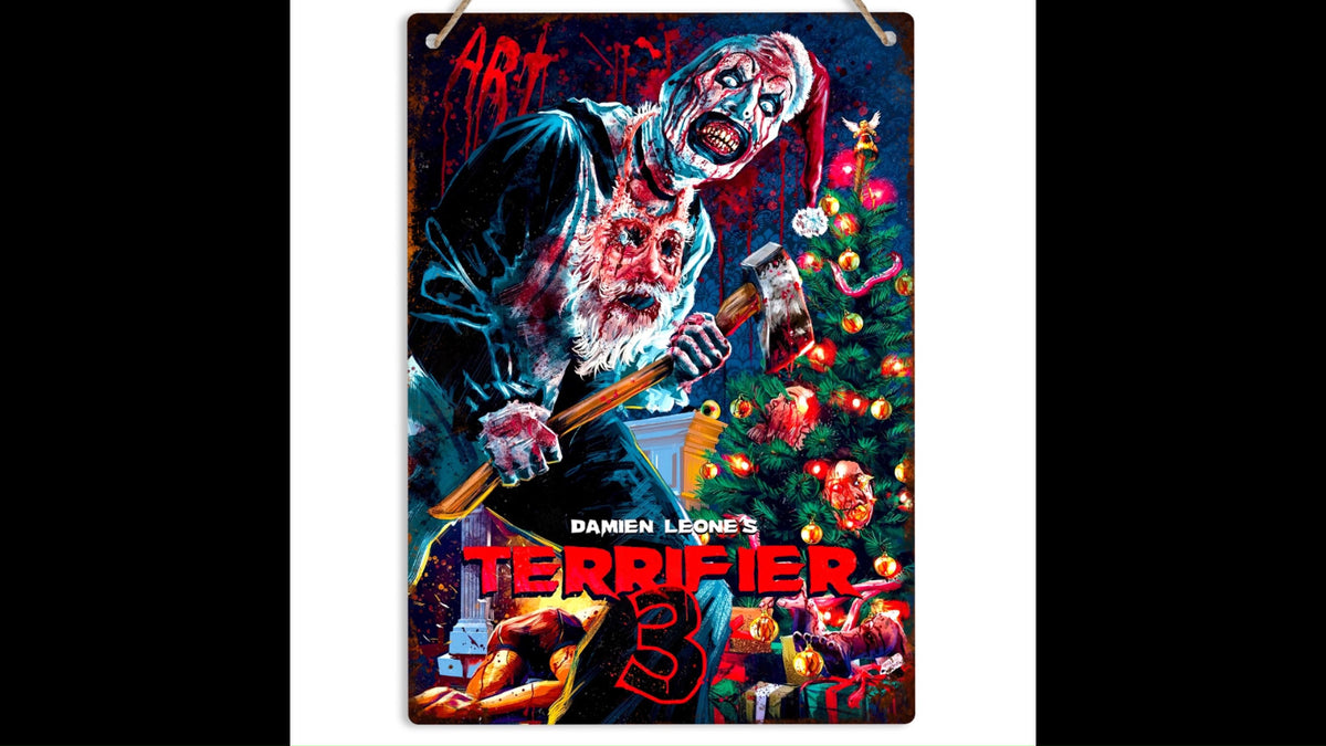 Creepy Clown Horror Metal Tin Sign, Scary Movie Inspired Wall Art, Vintage Halloween Wall Plaque, Spooky Room Decor, Horror Fan Gift