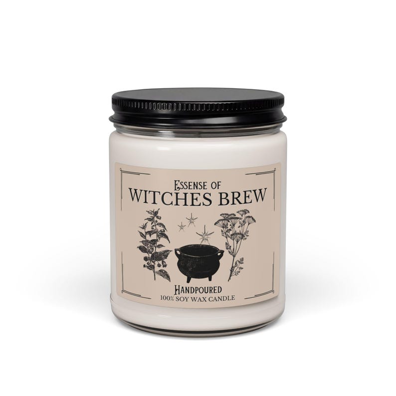 Witches Brew Vintage Halloween Candle – Spooky Scented Soy Jar, Witchy Fall Home Decor, Cozy Autumn Gift