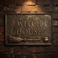 Witch House Vintage Metal Sign, Funny Halloween Wall Decor, Witchy Porch Sign, Spooky Garage Bar Decor, Woman Cave Garden Sign, Halloween Gift