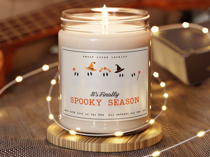 Ghost Halloween Soy Wax Candle, Spooky Season Scented Candle, Cute Ghost Fall Home Decor, Halloween Candle Gift, Cozy Autumn Decor