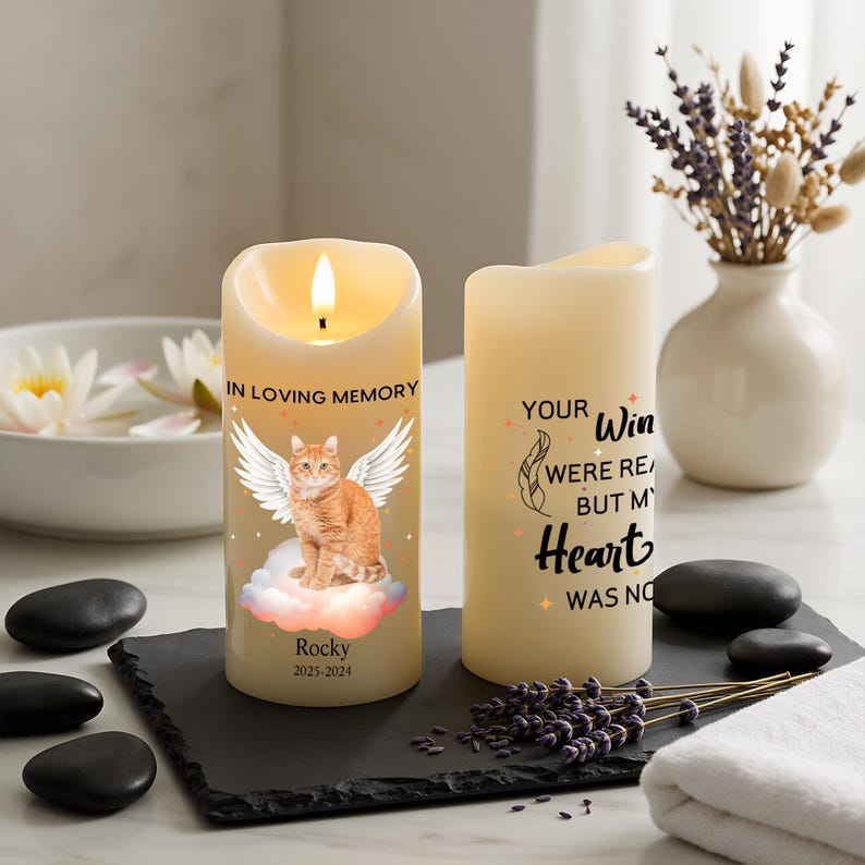 Personalized Photo LED Candle, Custom Sympathy Candle, Bereavement Gift for Family, Personalized Photo Remembrance Gift, In Loving Memory Decor (Copy)