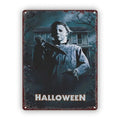 Halloween Horror Comic Metal Tin Sign, Slasher Movie Inspired Wall Art, Vintage Spooky House Decor, Horror Fan Gift, Gothic Halloween Plaque