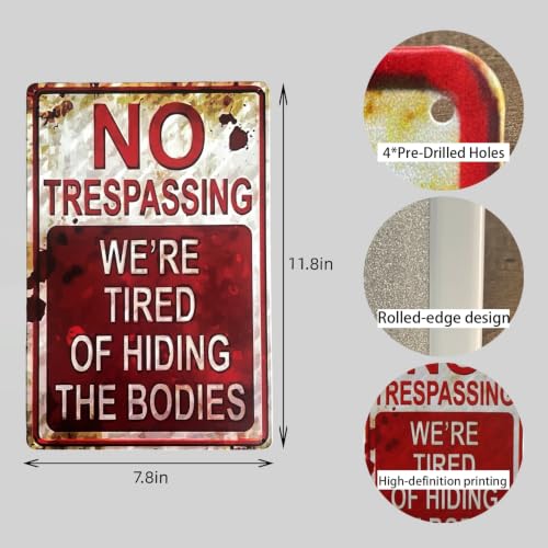 Halloween Metal Sign, Retro Yard and Wall Decor, Vintage Spooky Outdoor Sign, Rustic Halloween Home Decoration