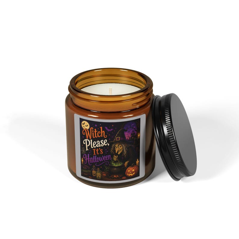 Witch Please It's Halloween Candle, Amber Jar Soy Candle, Funny Witchy Halloween Decor, Spooky Fall Candle, Gothic Home Decor, Halloween Gift