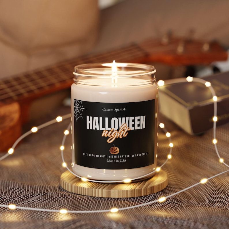 Spooky Halloween Scented Soy Candle – Cozy Fall Home Decor, Autumn Fragrance, Cute Seasonal Gift