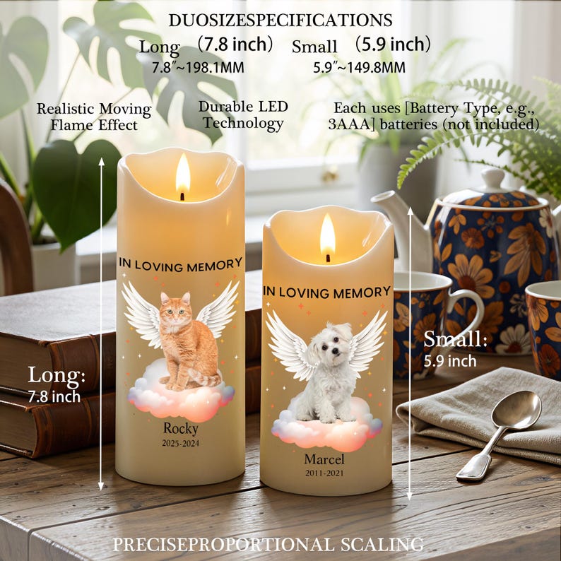Personalized Photo LED Candle, Custom Sympathy Candle, Bereavement Gift for Family, Personalized Photo Remembrance Gift, In Loving Memory Decor (Copy)