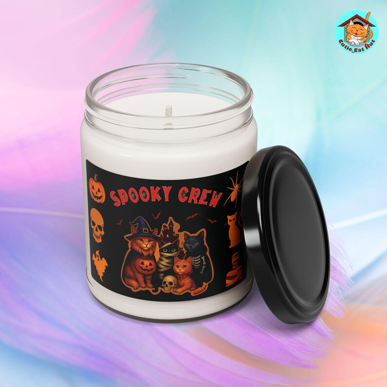 Halloween Cats Soy Candle – Funny Spooky Crew Design & Pet Lover Gift