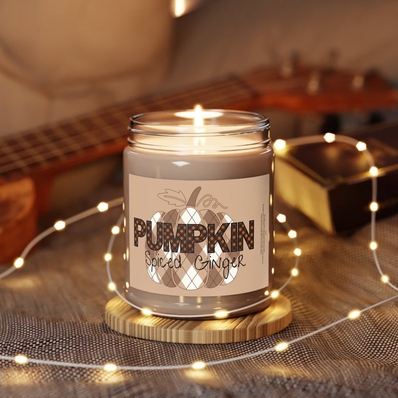 Pumpkin Spiced Ginger Soy Candle, Cozy Fall Scented Candle, Autumn Home Decor, Pumpkin Spice Candle, Halloween & Thanksgiving Gift