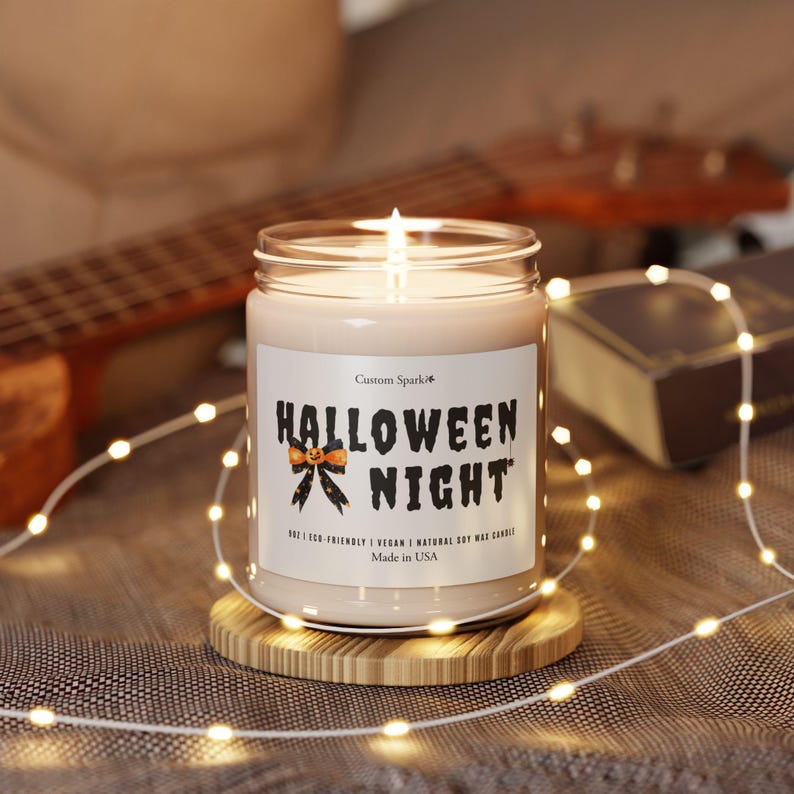 Cute Spooky Halloween Candle – Scented Soy Wax, Fall Home Decor, Cozy Autumn Gift
