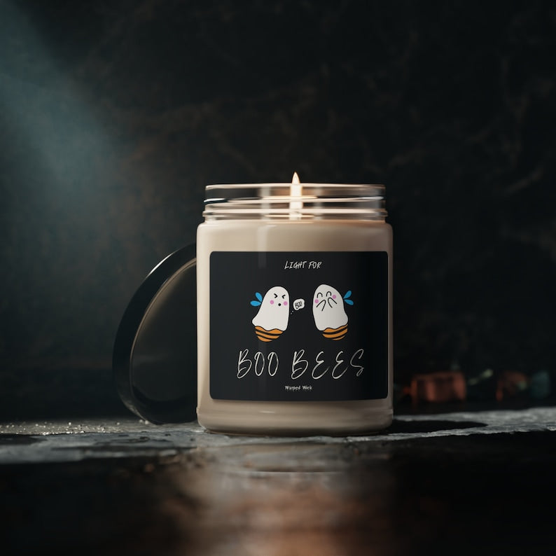 Ghost Bees Halloween Soy Candle – Light for Boo Bees Graphic, Cute Spooky Candle, Fall Home Decor
