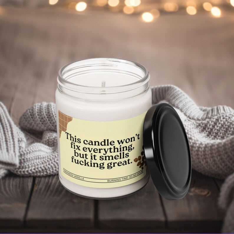 Funny Sarcastic Scented Candle, Adult Humor Gift, Witty Soy Candle for Friends, Funny Home Decor, Hilarious Gift Idea, Novelty Candle
