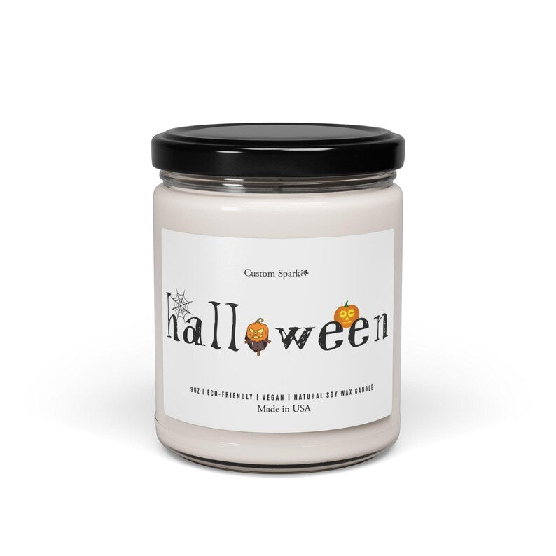 Halloween Scented Soy Candle – Spooky Fall Home Decor, Cozy Autumn Fragrance, Cute Halloween Gift