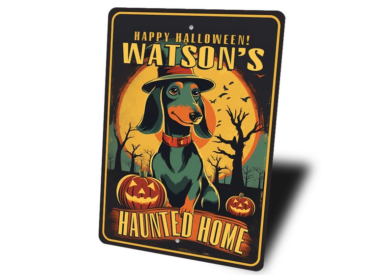 Dachshund Halloween Metal Sign, Spooky Weiner Dog Decor, Halloween Dog Wall Art, Dachshund Lover Gift, Dog Porch Decor, Fall Home Decoration (Copy)