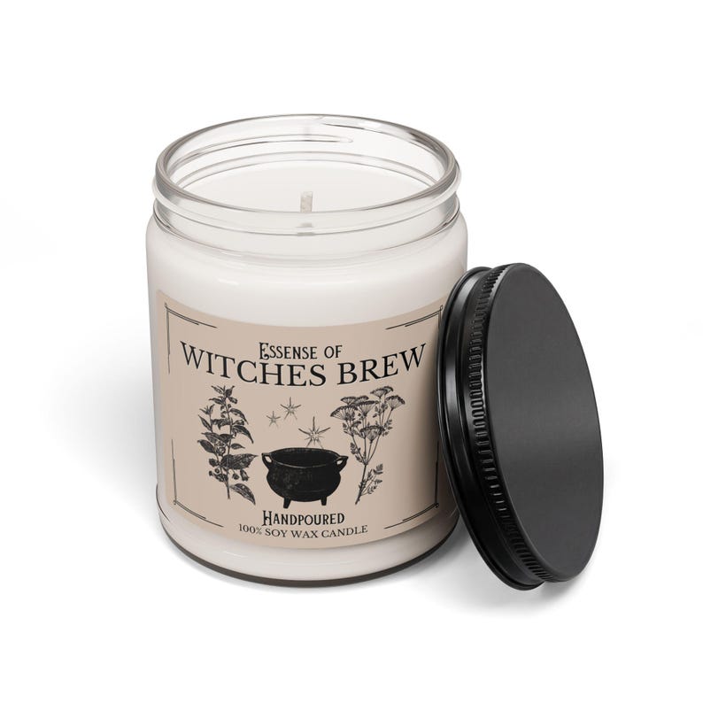 Witches Brew Vintage Halloween Candle – Spooky Scented Soy Jar, Witchy Fall Home Decor, Cozy Autumn Gift