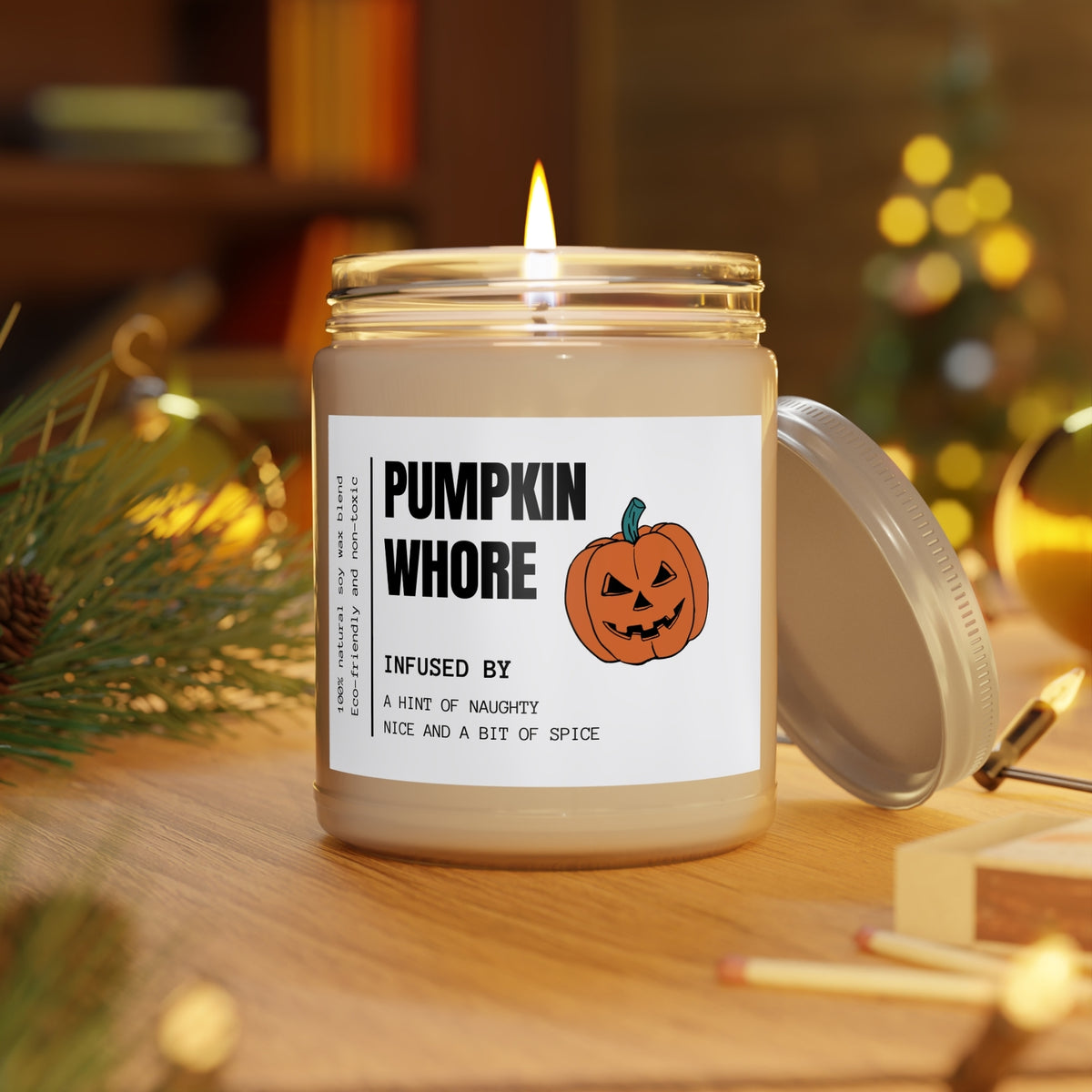 Pumpkin Fall Candle, Funny Halloween Soy Candle, Scented Autumn Home Decor, Cozy Pumpkin Candle, Spooky Season Gift, Fall Decor