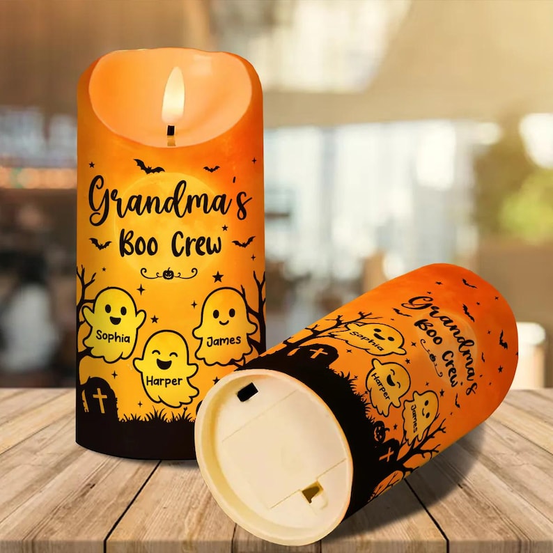 Grandma Halloween Gift LED Candle, Grandma’s Boo Crew Ghost Decor with Grandkids (Copy)