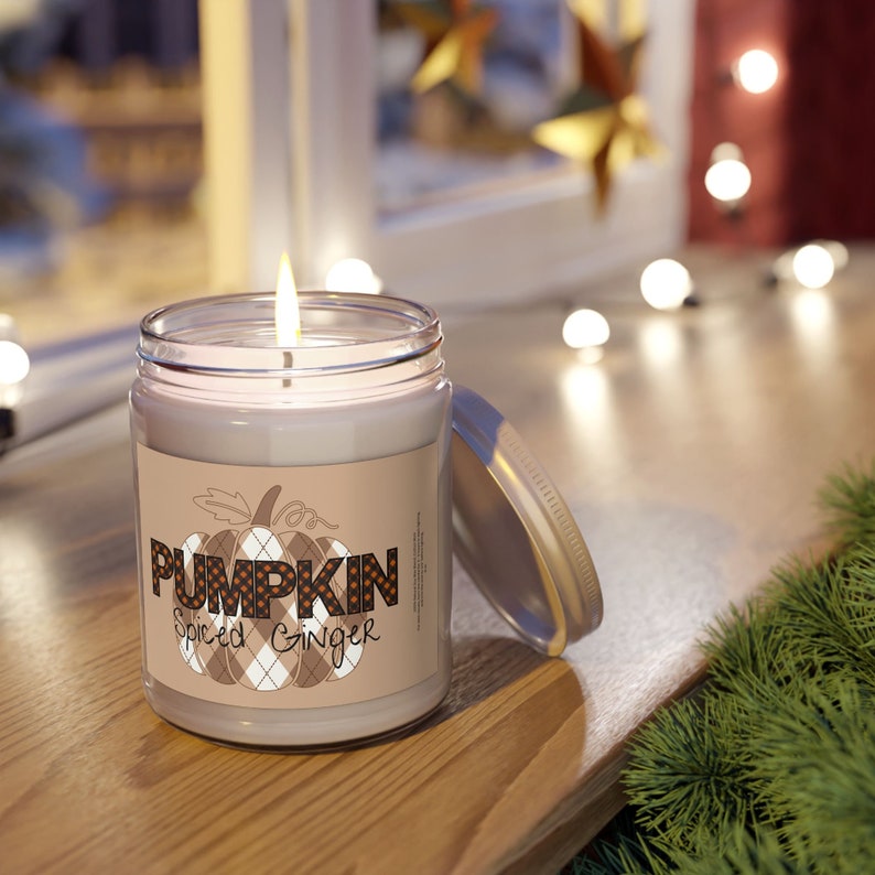 Pumpkin Spiced Ginger Soy Candle, Cozy Fall Scented Candle, Autumn Home Decor, Pumpkin Spice Candle, Halloween & Thanksgiving Gift