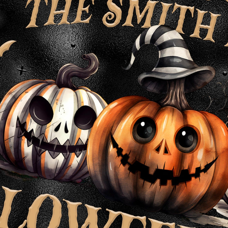 Personalized Halloween Party Metal Sign – Custom Family Pumpkin Wall & Door Decor, Vintage Retro Tin Plaque, Spooky Party Sign