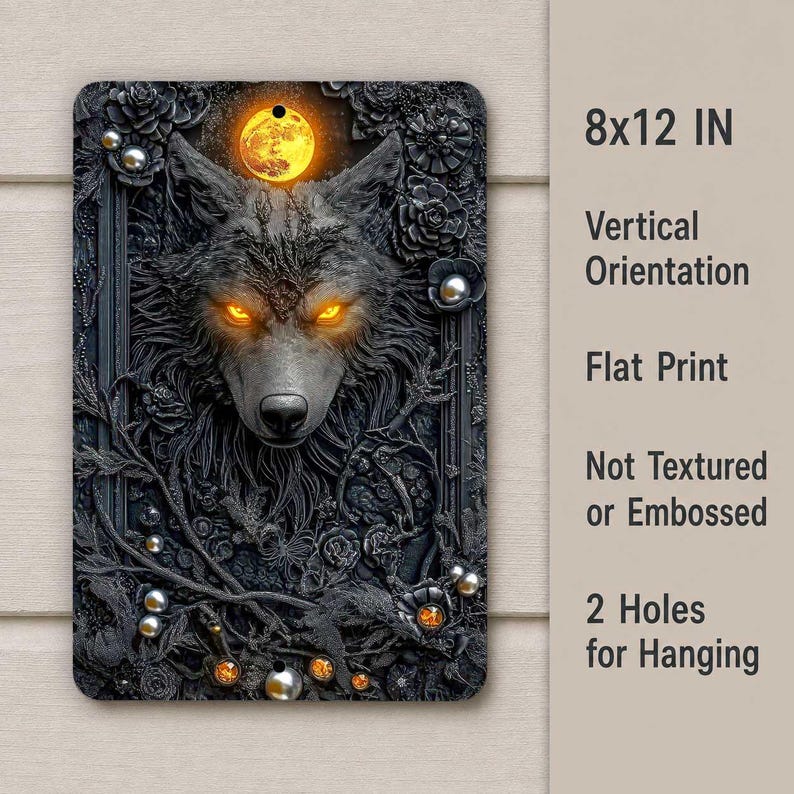 Werewolf Halloween Metal Sign, Spooky Wolf Wall Decor, Halloween Wreath Sign, Gothic Monster Wall Art, Rustic Fall Decoration