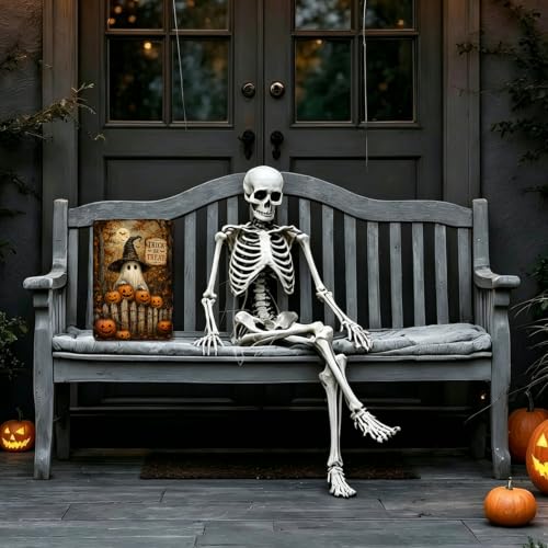 Halloween Trick or Treat Garden Metal Sign, Spooky Outdoor Wall Decor, Rustic Pumpkin Halloween Yard Decoration, Fall Garden Sign (Copy)