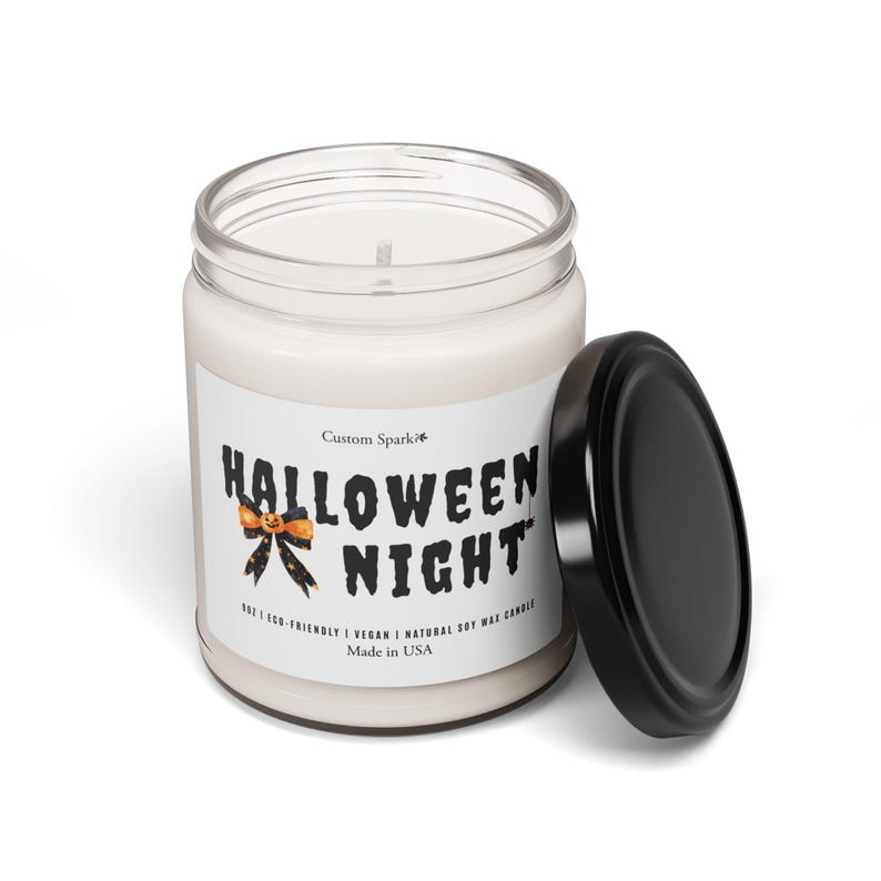 Cute Spooky Halloween Candle – Scented Soy Wax, Fall Home Decor, Cozy Autumn Gift